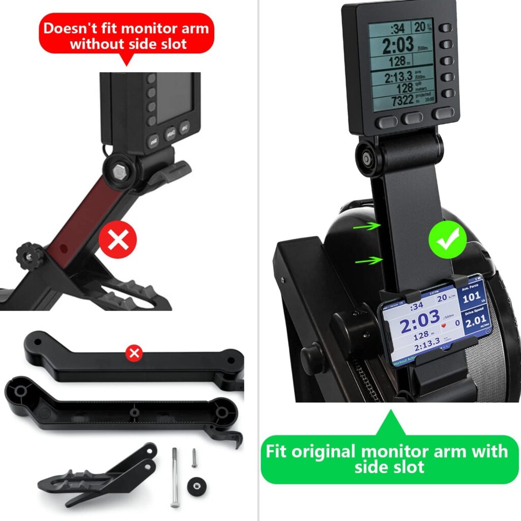 Phone and Tablet Holder for Concept 2 Rowing Machine, Adjustable Tablet Mount Made for C2 Model CD Rower ONLY, Compatible with Tablets  Phones  iPad Up to 11” Screen Size