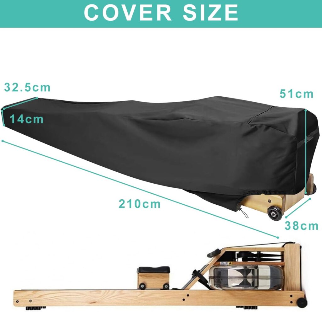 Rowing Machine Cover, Durable 600d Oxford Fabric Sports Rowing Machine Protective Covers with Zip and Drawstring,Waterproof,Dustproof and Breathable,Black,83 Lx24 Wx22”H