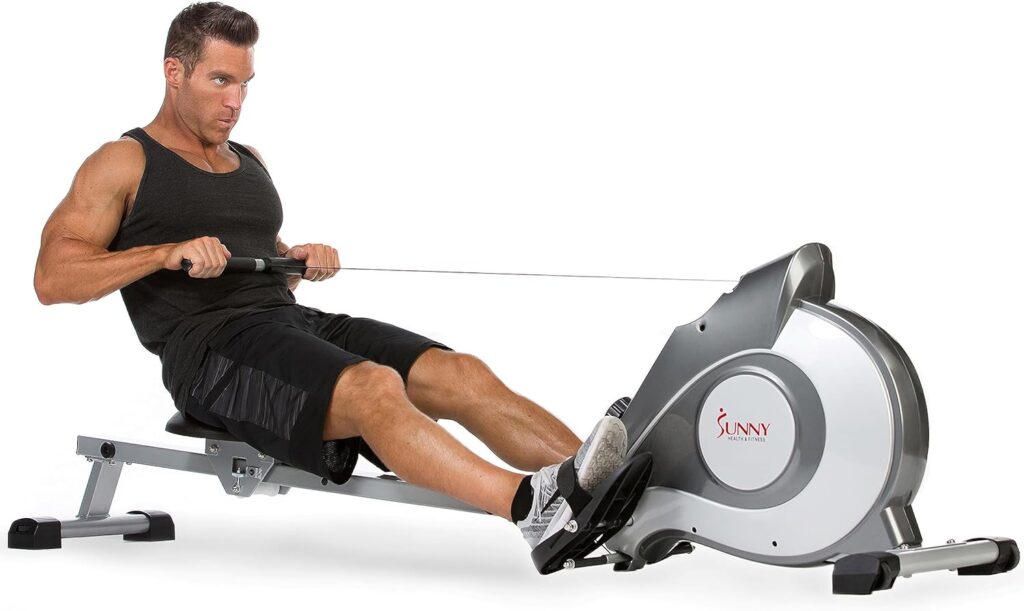Sunny Health  Fitness Magnetic Rowing Machine with Extended Slide Rail with Optional Exclusive SunnyFit® App